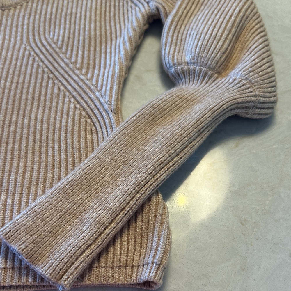 Astr V-Neck Ribbed Sweater - Tan - Picture 6 of 11